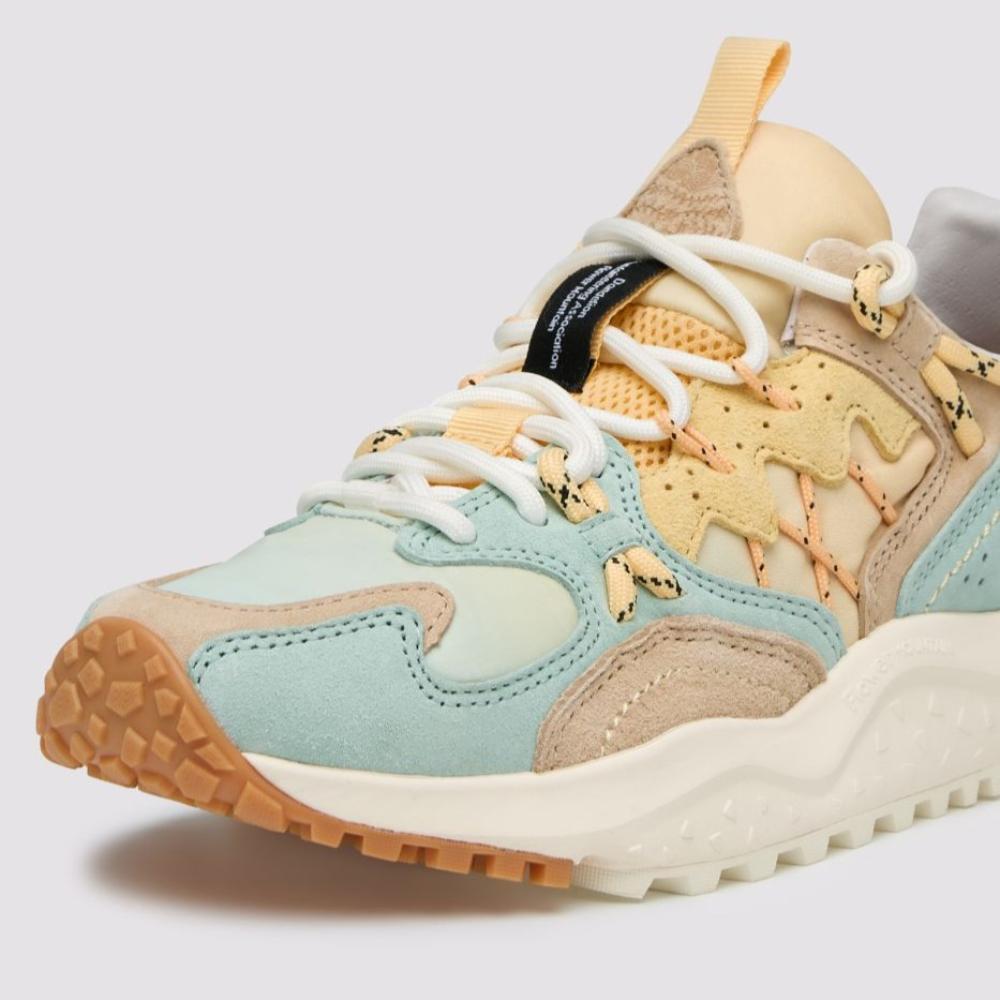 Flower Mountain Yamabushi Sneakers In Suede e Tessuto Verde Chiaro Beige Donna