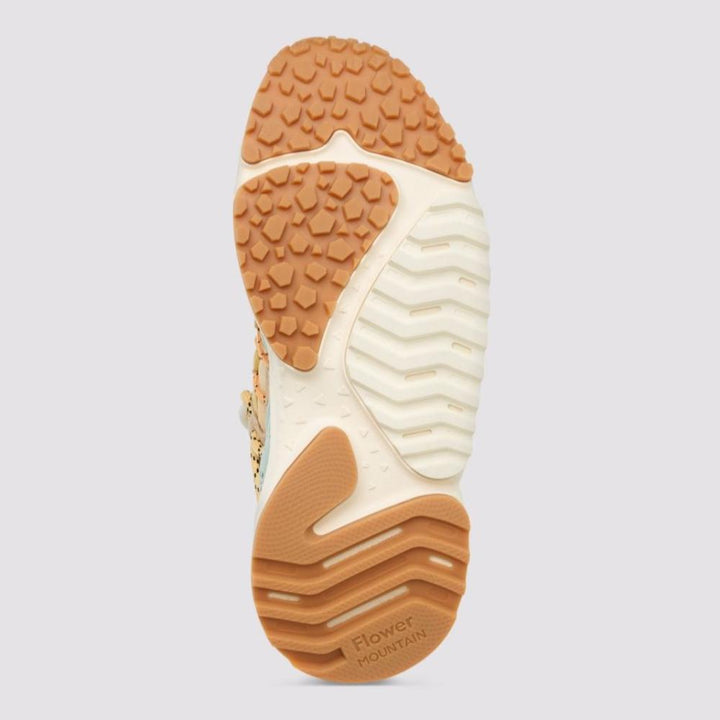 Flower Mountain Yamabushi Sneakers In Suede e Tessuto Verde Chiaro Beige Donna