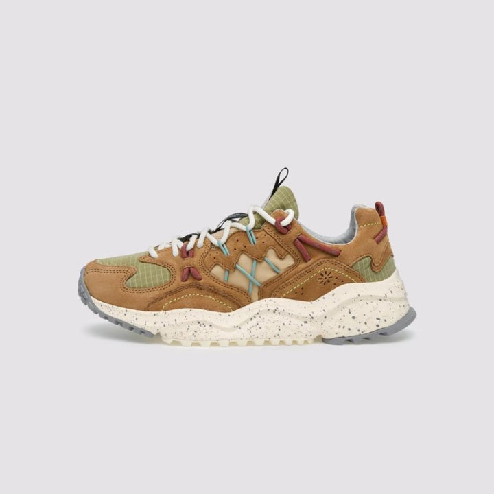 Flower Mountain Yamabushi Sneakers In Suede e Tessuto Marrone Beige Uomo
