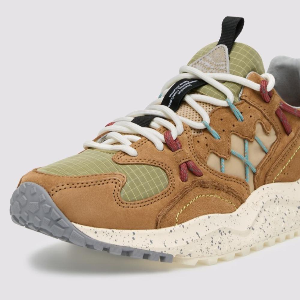 Flower Mountain Yamabushi Sneakers In Suede e Tessuto Marrone Beige Uomo