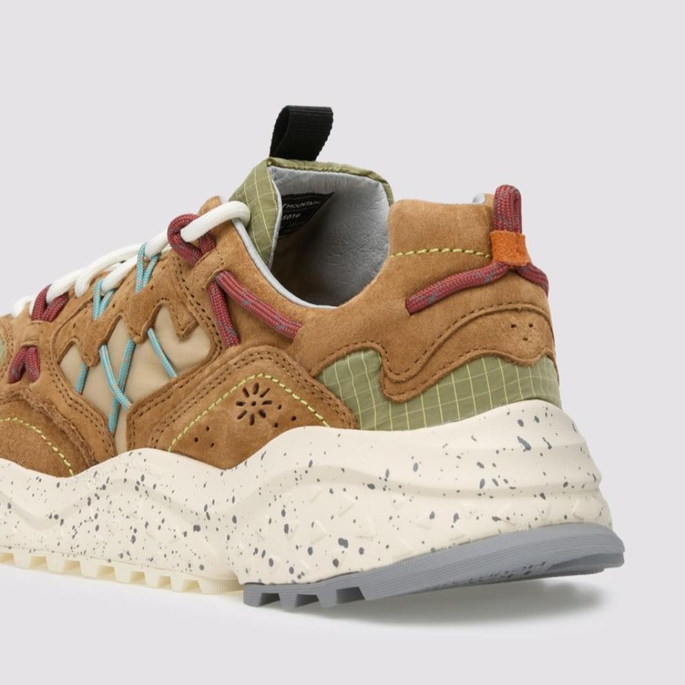 Flower Mountain Yamabushi Sneakers In Suede e Tessuto Marrone Beige Uomo