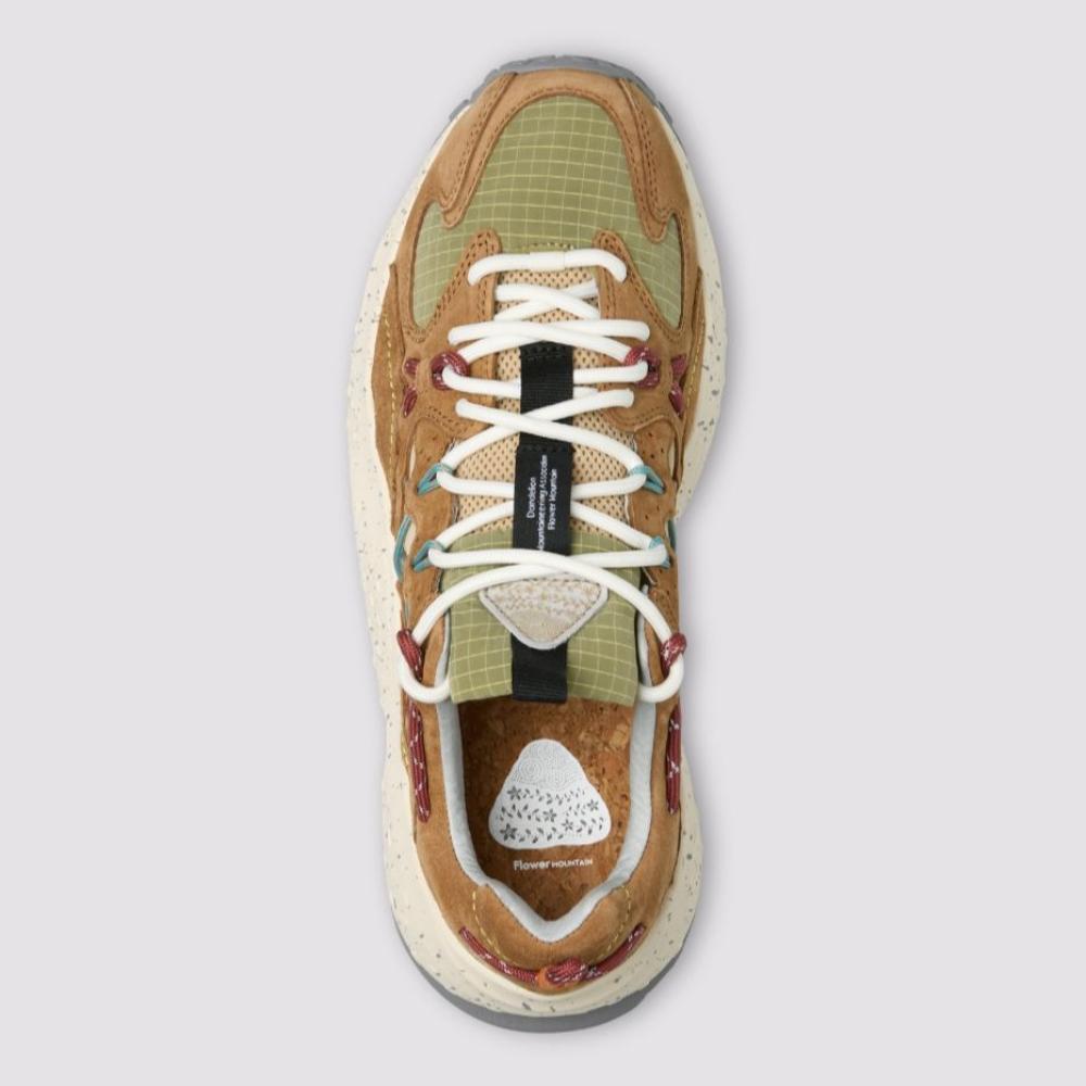 Flower Mountain Yamabushi Sneakers In Suede e Tessuto Marrone Beige Uomo