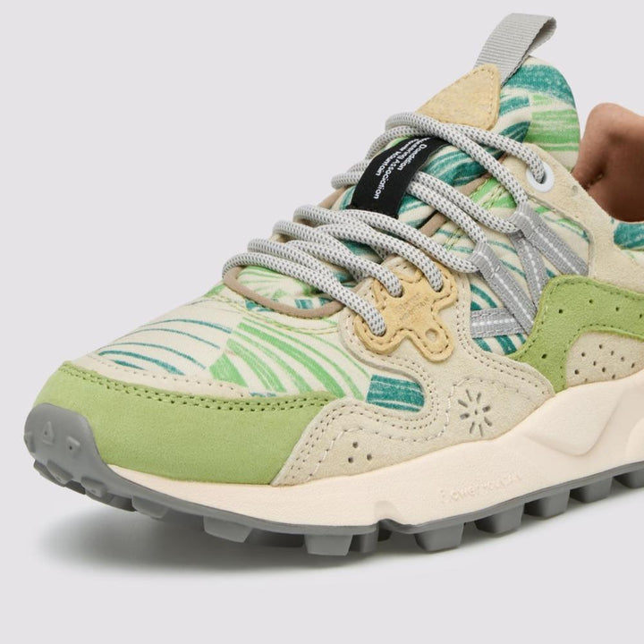 Flower Mountain Yamano 3 Sneakers in Suede e Tessuto Giallo Limone Petrolio