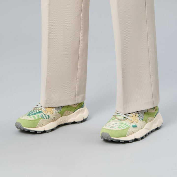 Flower Mountain Yamano 3 Sneakers in Suede e Tessuto Giallo Limone Petrolio