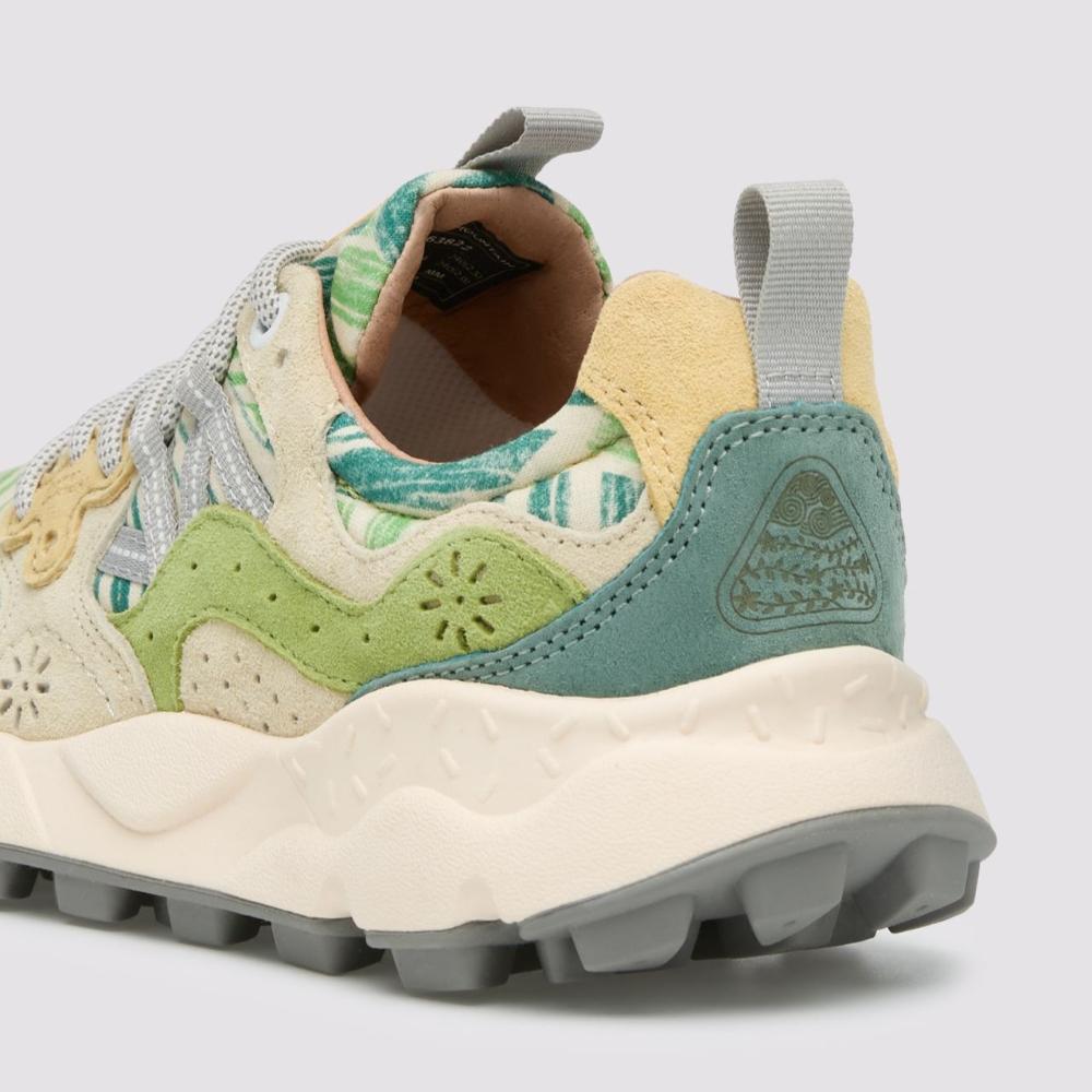 Flower Mountain Yamano 3 Sneakers in Suede e Tessuto Giallo Limone Petrolio