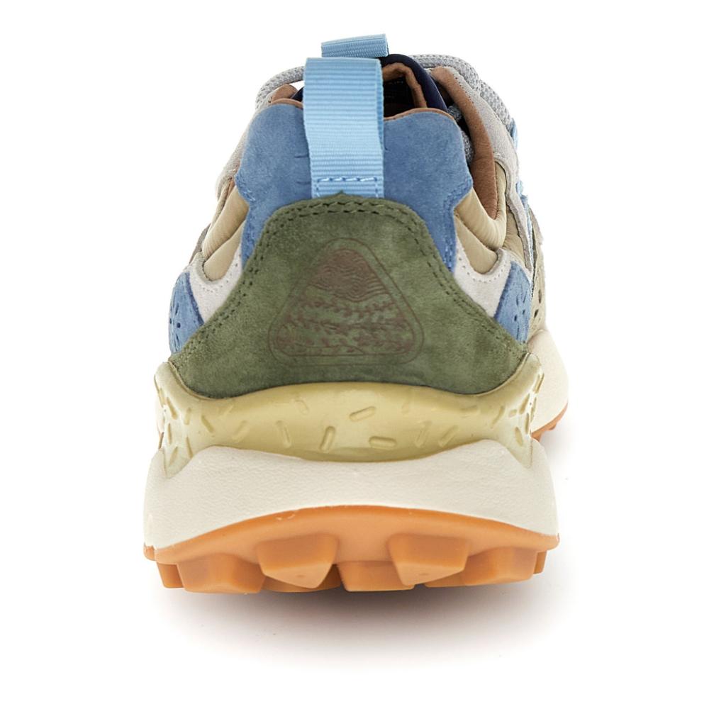 Flower Mountain Yamano 3 Sneakers In Suede Nylon Navy Blue Kaki