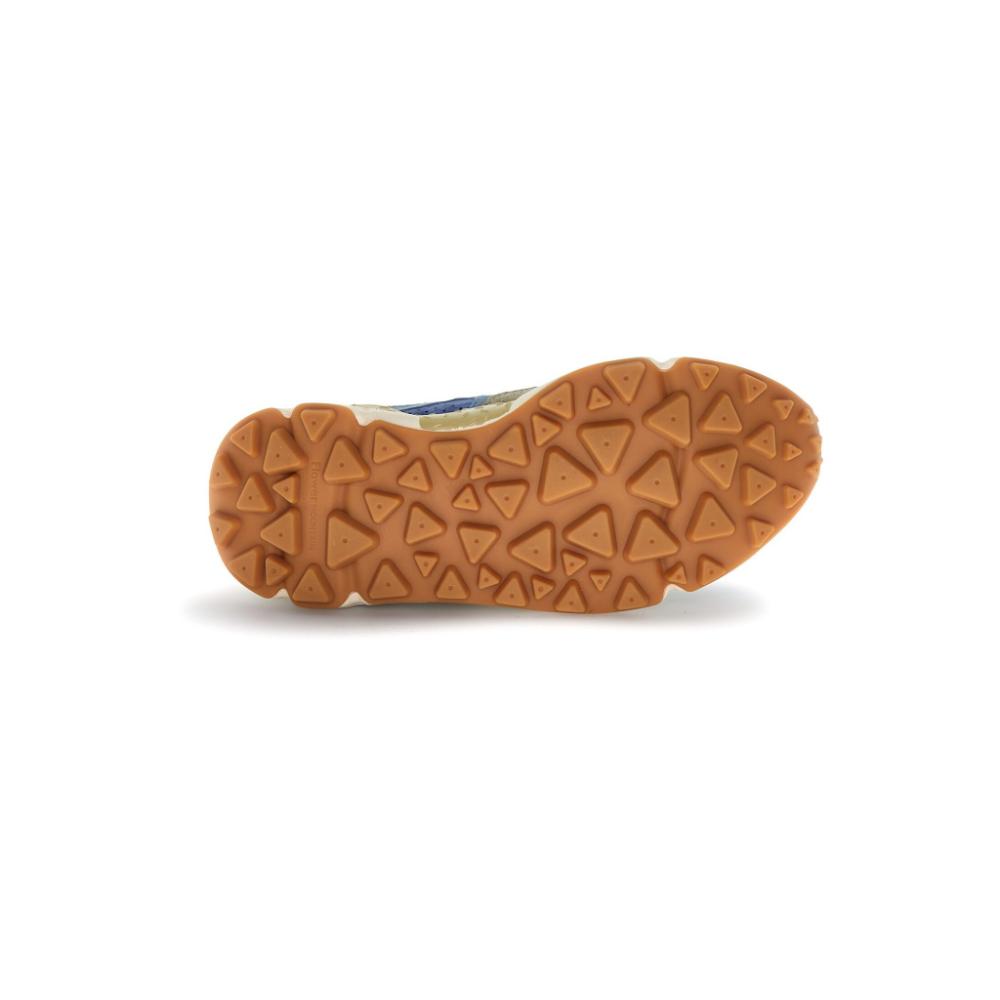 Flower Mountain Yamano 3 Sneakers In Suede Nylon Navy Blue Kaki