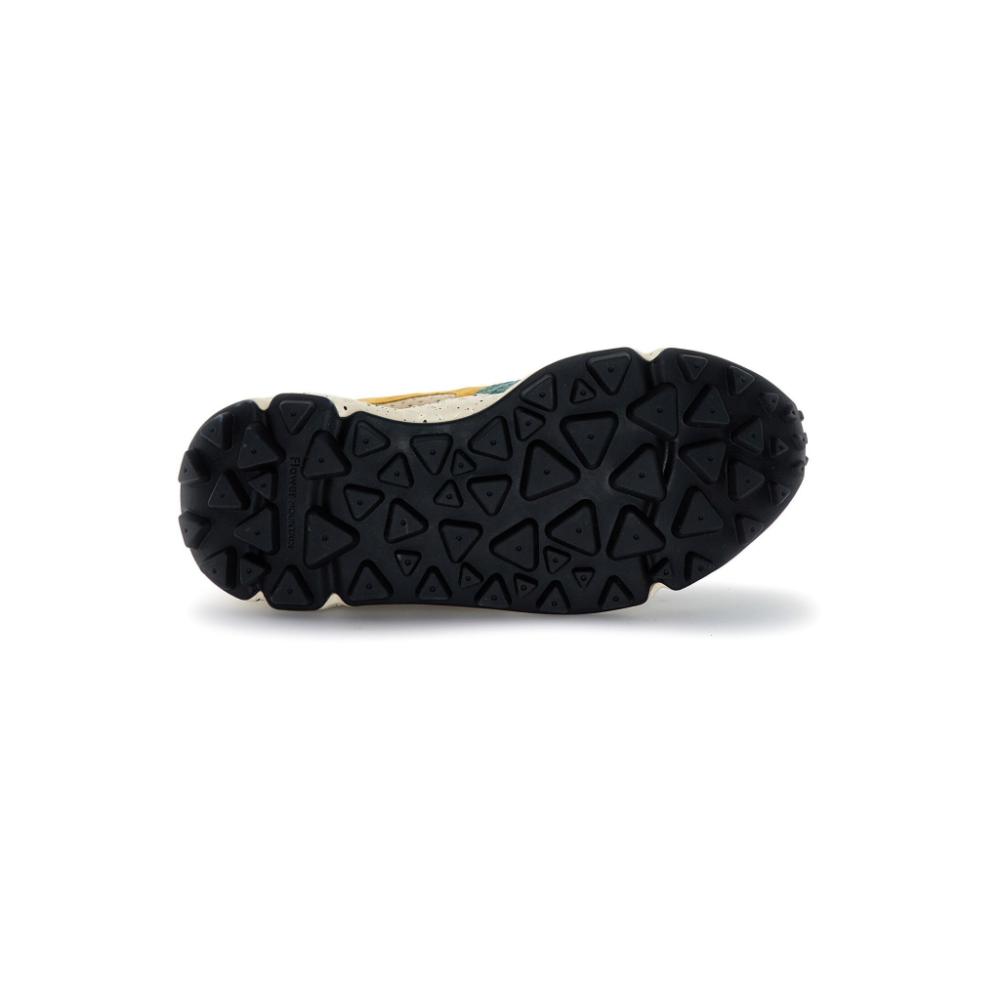 Flower Mountain Yamano 3 Sneakers In Suede Nylon Grey Petrol Zucca Uomo