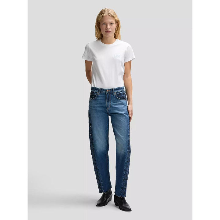 Lee Rider Loose Barrel Jean Jeans Blue Royalty Donna