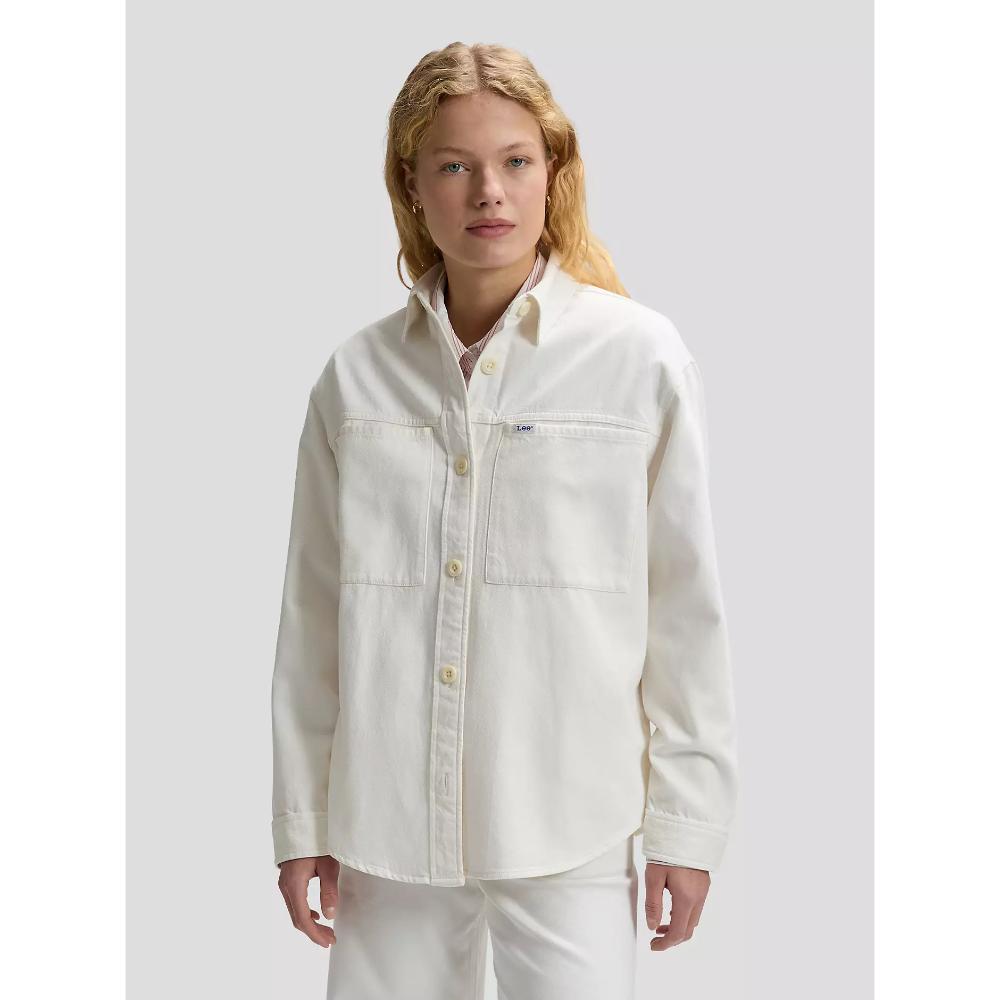 Lee Workwear Relaxed Utility Overshirt Powder White Donna