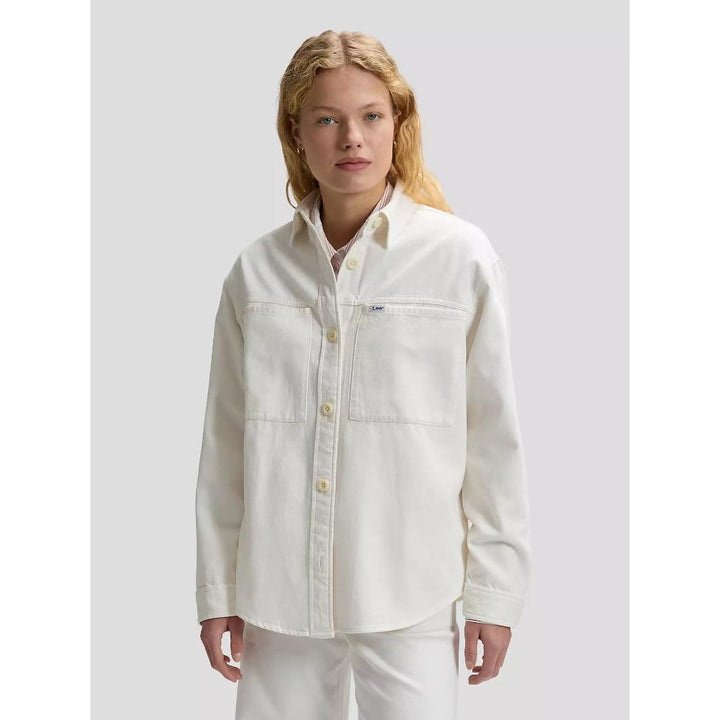 Lee Workwear Relaxed Utility Overshirt Powder White Donna