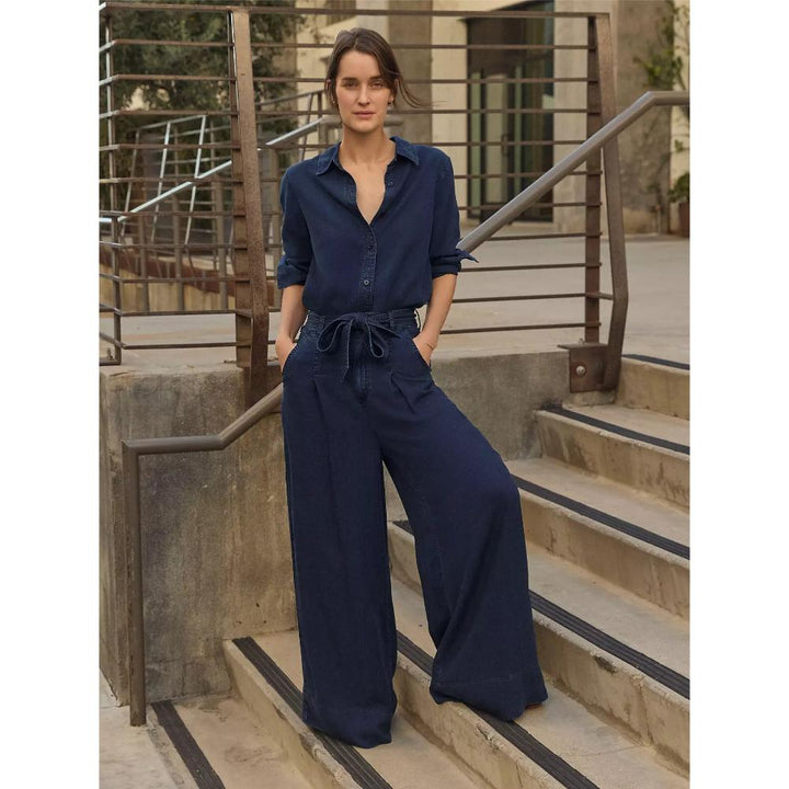Lee Regular Pleated Wide Leg Lightweight Jean Sunset Ride Donna