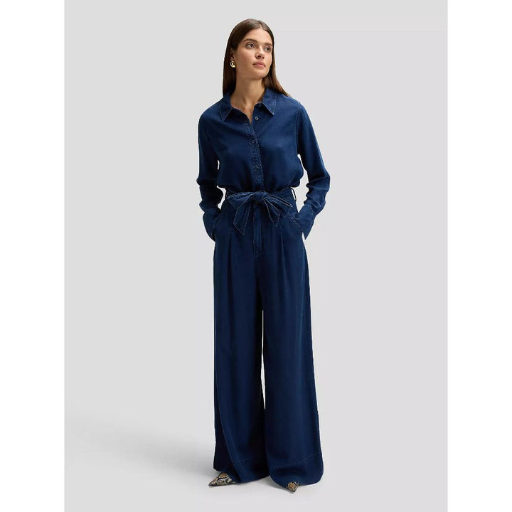 Lee Regular Pleated Wide Leg Lightweight Jean Sunset Ride Donna