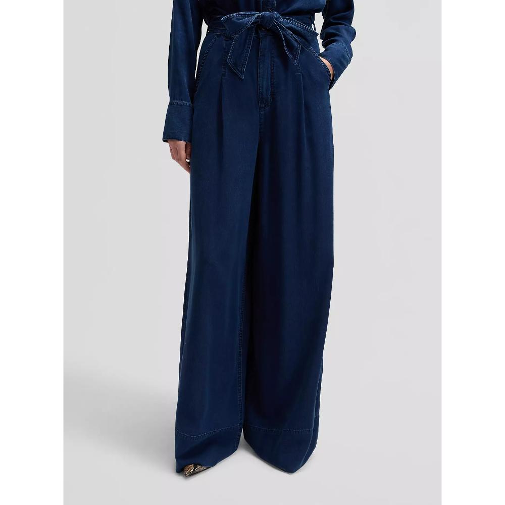 Lee Regular Pleated Wide Leg Lightweight Jean Sunset Ride Donna