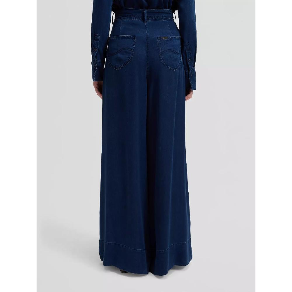 Lee Regular Pleated Wide Leg Lightweight Jean Sunset Ride Donna