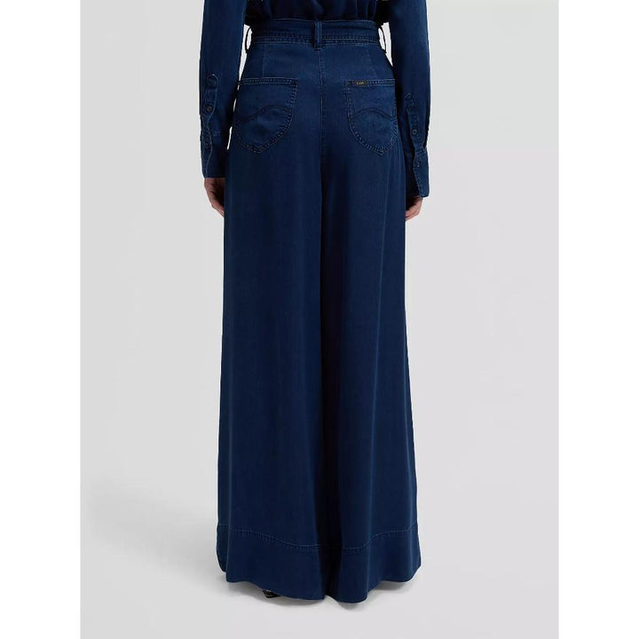 Lee Regular Pleated Wide Leg Lightweight Jean Sunset Ride Donna