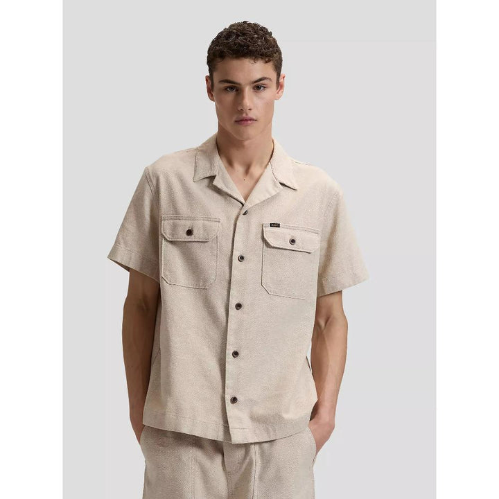 Lee Relaxed Short Sleeve Utility Camp Shirt Wheat Uomo