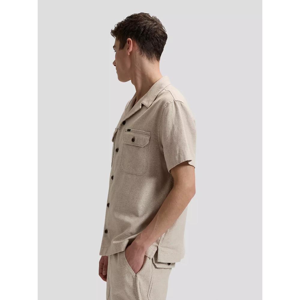 Lee Relaxed Short Sleeve Utility Camp Shirt Wheat Uomo
