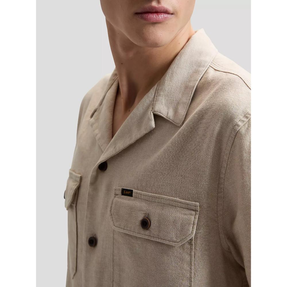 Lee Relaxed Short Sleeve Utility Camp Shirt Wheat Uomo