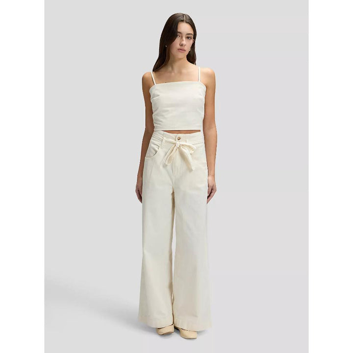 Lee Regular Lightweight Pleated Trouser Natural Donna