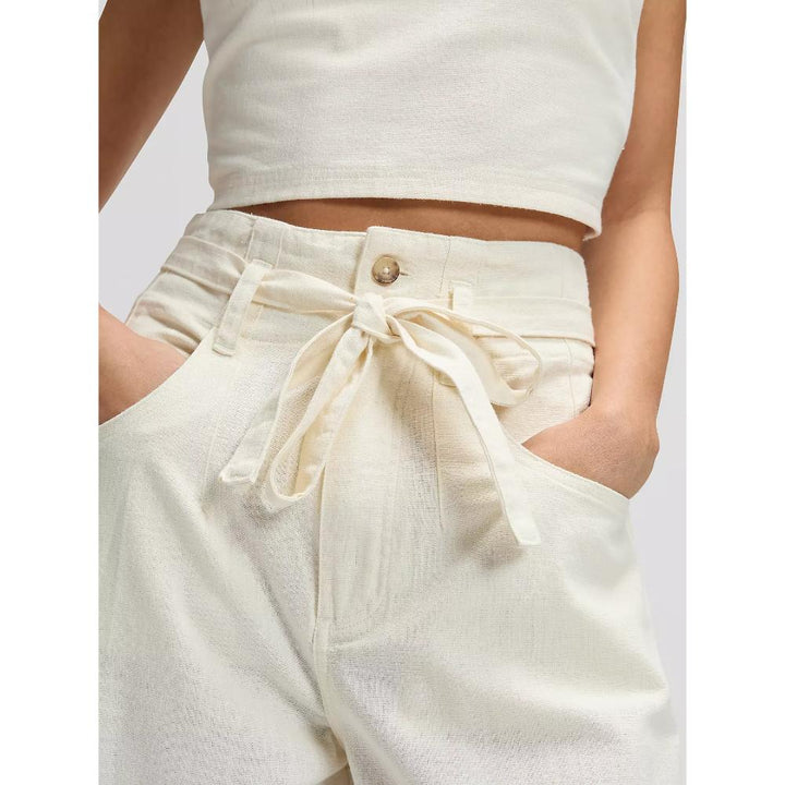 Lee Regular Lightweight Pleated Trouser Natural Donna