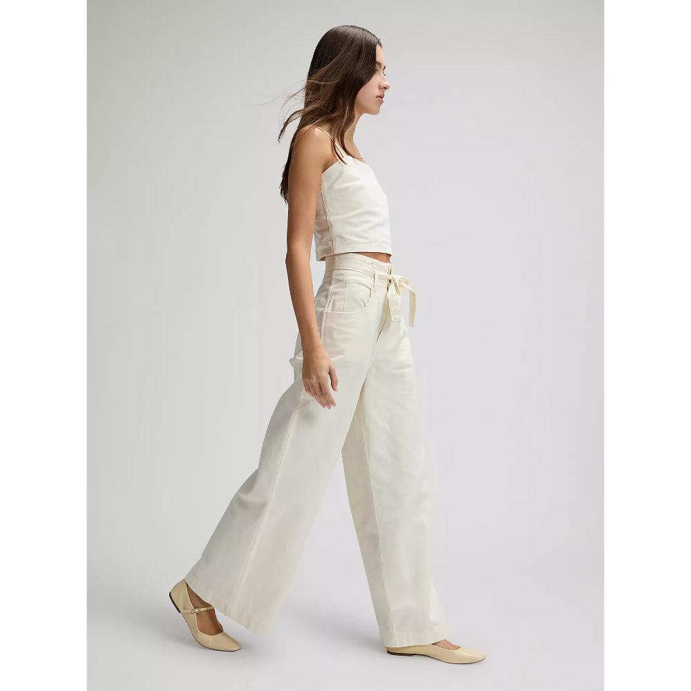 Lee Regular Lightweight Pleated Trouser Natural Donna