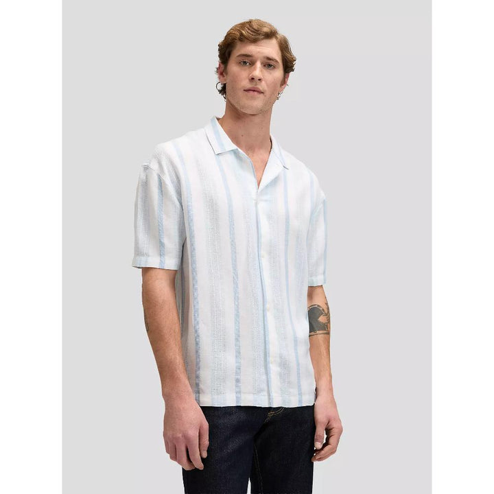 Lee Relaxed Lightweight Resort Shirt Beau Blue Stripe Uomo