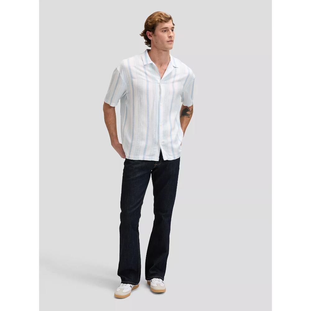 Lee Relaxed Lightweight Resort Shirt Beau Blue Stripe Uomo