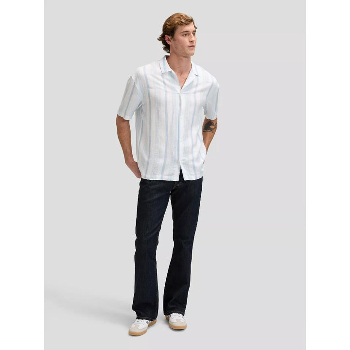 Lee Relaxed Lightweight Resort Shirt Beau Blue Stripe Uomo