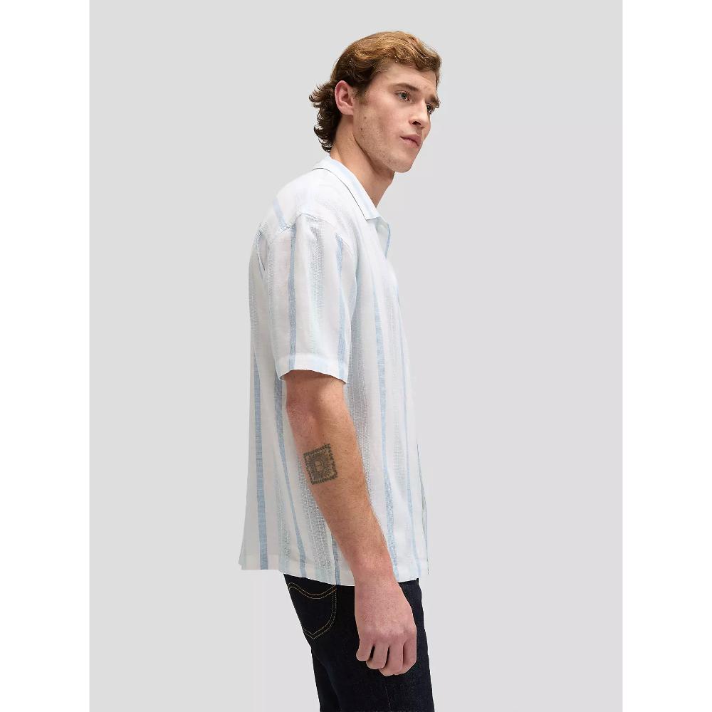 Lee Relaxed Lightweight Resort Shirt Beau Blue Stripe Uomo