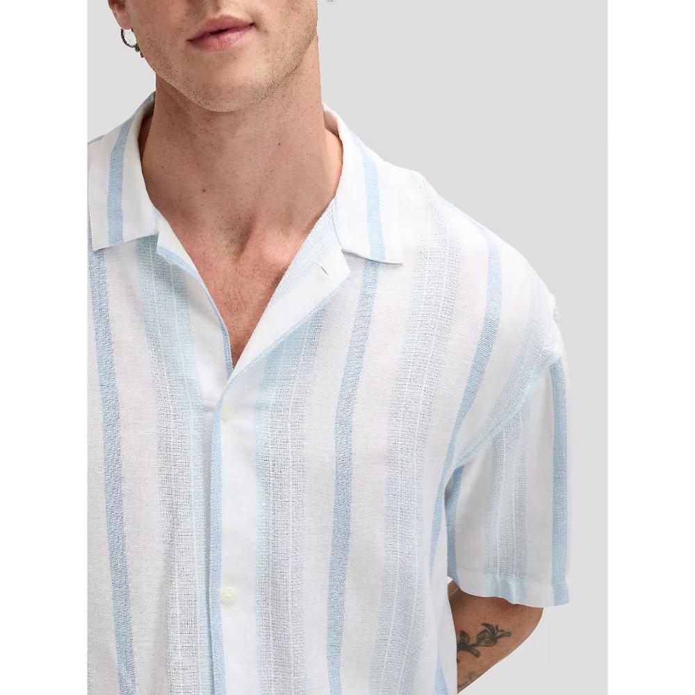 Lee Relaxed Lightweight Resort Shirt Beau Blue Stripe Uomo