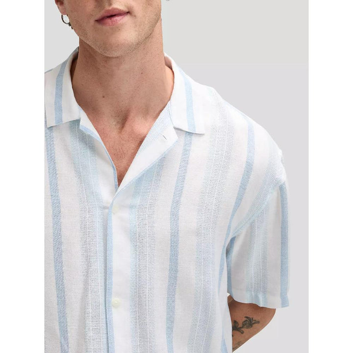 Lee Relaxed Lightweight Resort Shirt Beau Blue Stripe Uomo
