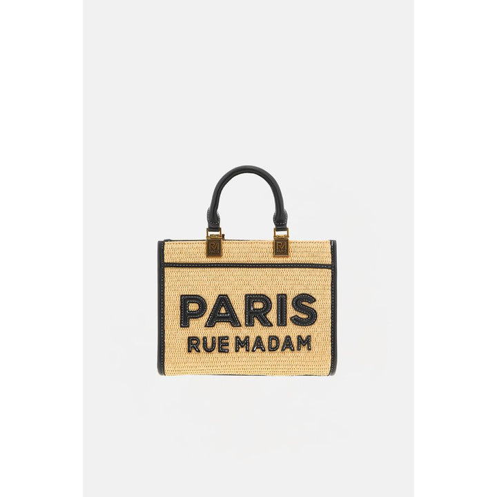 Rue Madam Paris Iconique Tote Mini Tote Straw Black Donna
