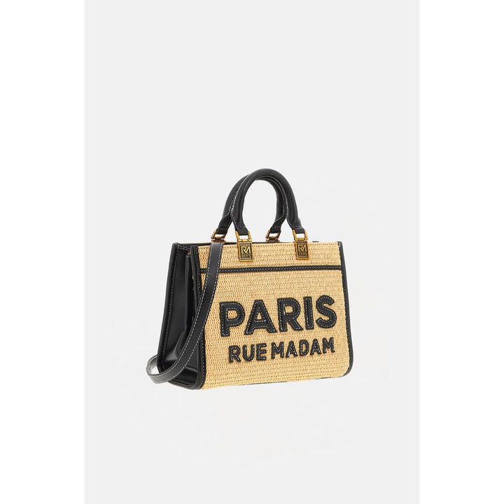 Rue Madam Paris Iconique Tote Mini Tote Straw Black Donna