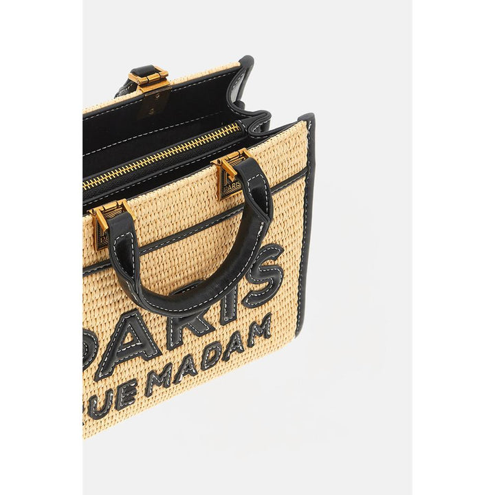 Rue Madam Paris Iconique Tote Mini Tote Straw Black Donna