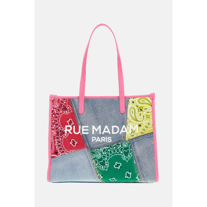 Rue Madam Paris Paisley Shopping Bag Denim Fuchsia