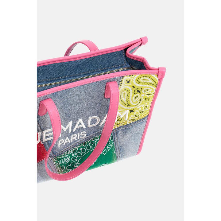 Rue Madam Paris Paisley Shopping Bag Denim Fuchsia