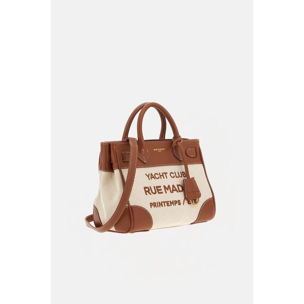Rue Madam Paris Riviera Mini Tote Canvas Brown Donna