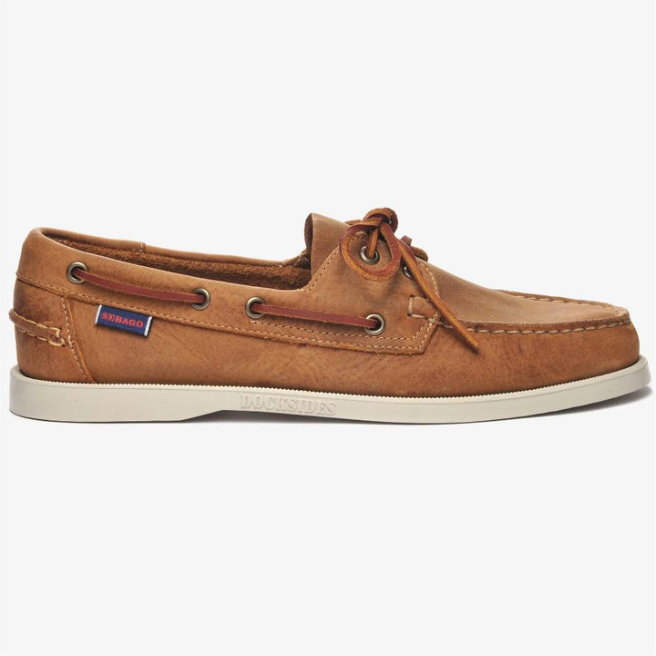 Sebago Docksides Portland Crazy H Brown Tan Mocassini da Barca Marrone Arancione Uomo
