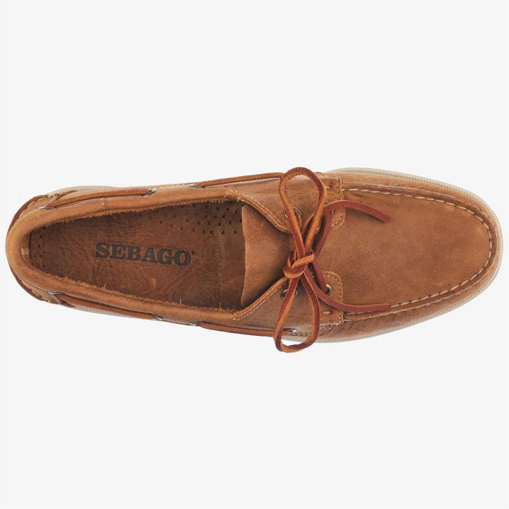 Sebago Docksides Portland Crazy H Brown Tan Mocassini da Barca Marrone Arancione Uomo