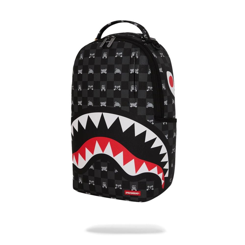 Sprayground Zaino Peeking Character Check Gray