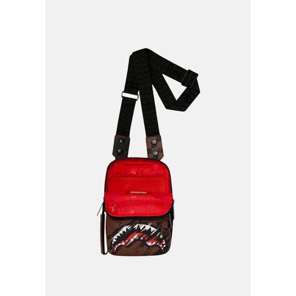 Sprayground Crossbody Bag Smeared Grunge Brown Black
