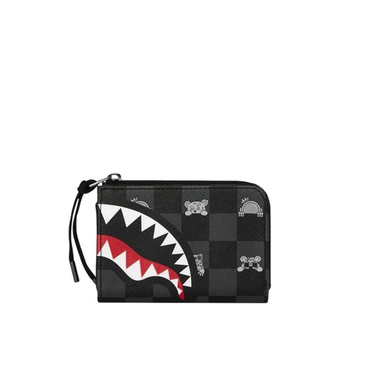 Sprayground Portafoglio Peeking Character Check Gray
