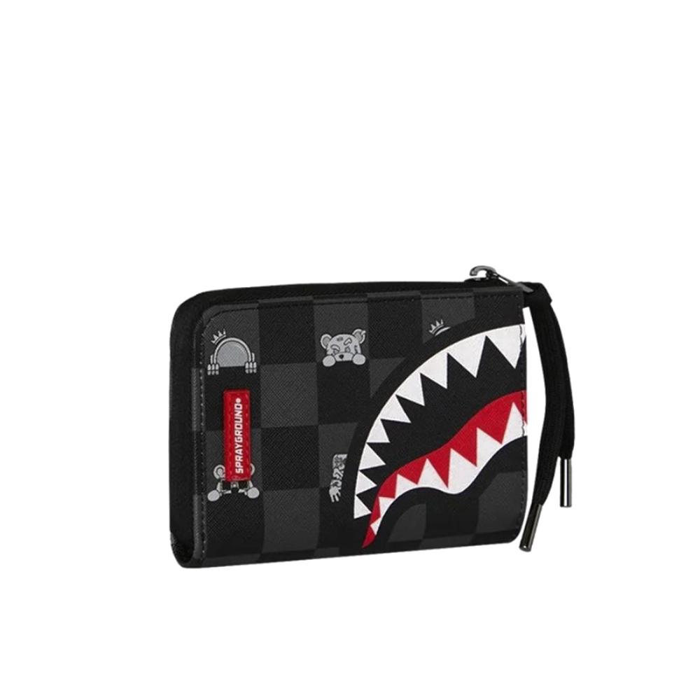Sprayground Portafoglio Peeking Character Check Gray